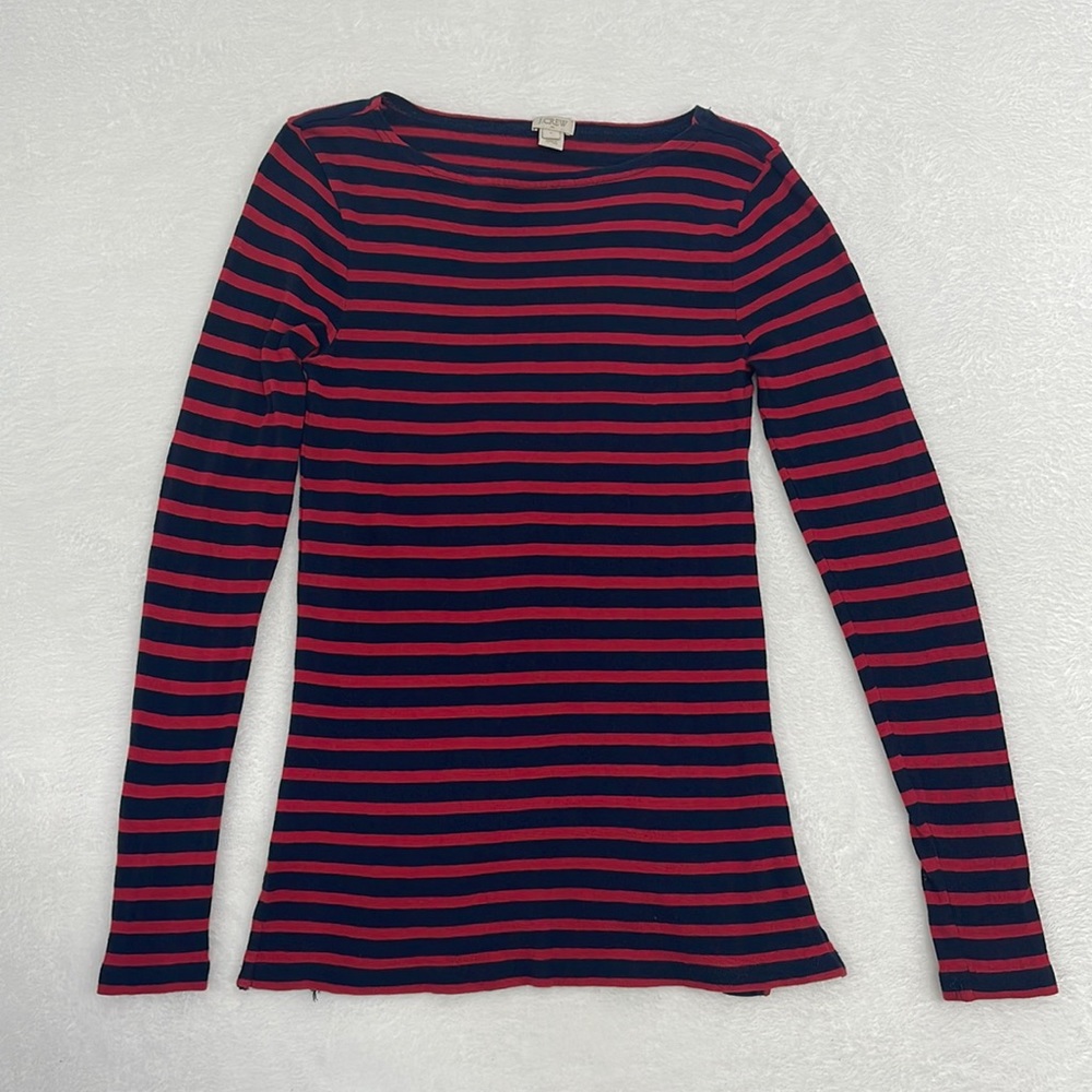 J.Crew Womens Striped Tunic Shirt Red/Blue sz Small
